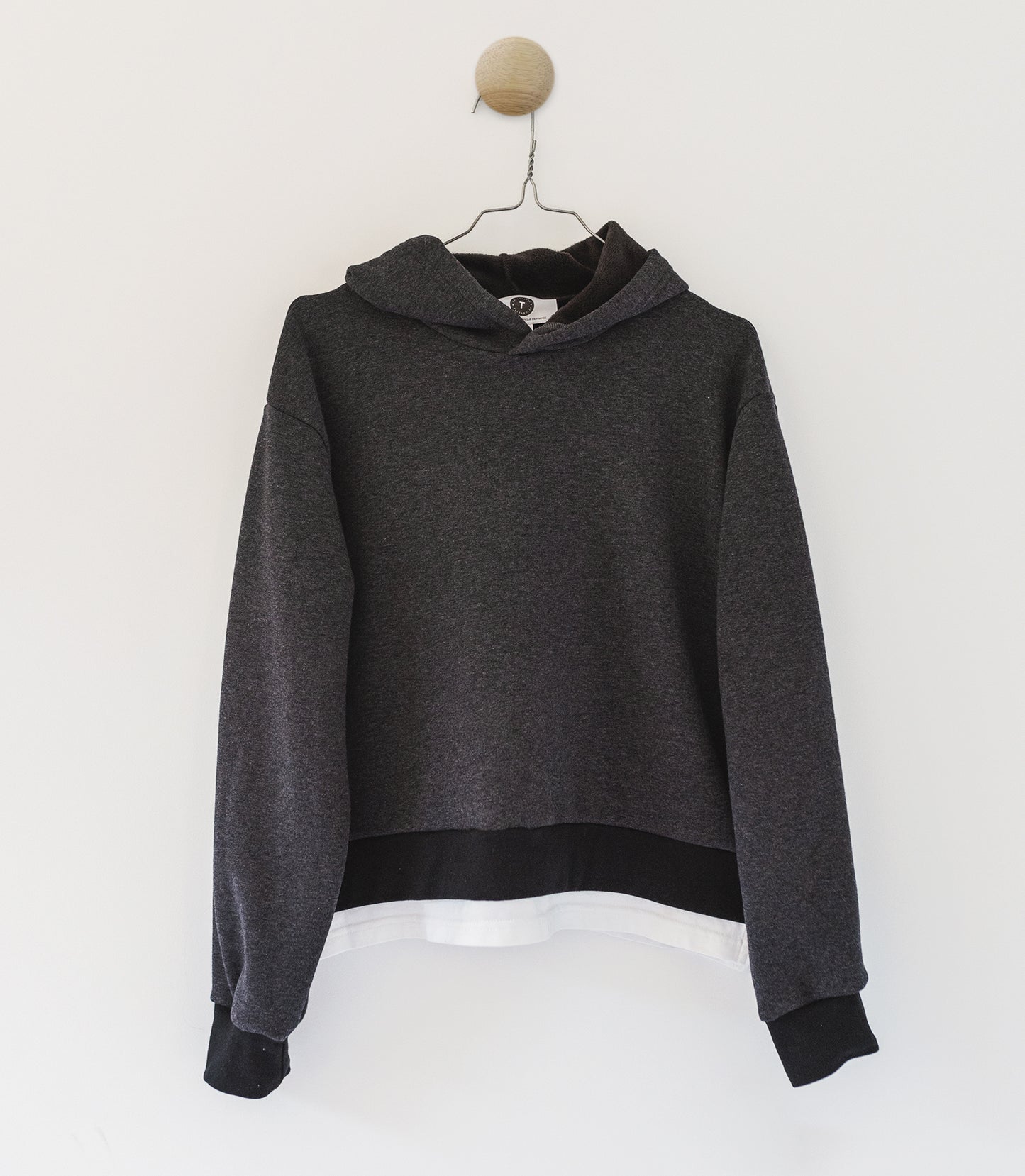 Hoodie gris et anthracite