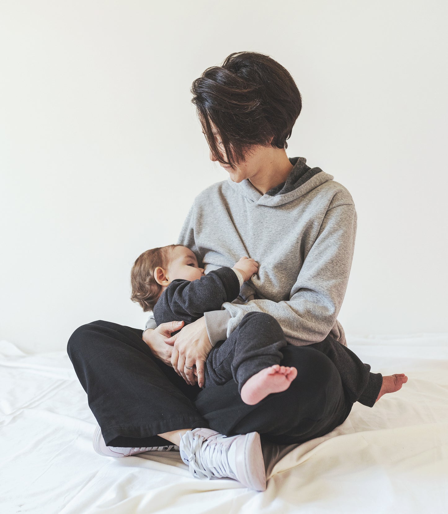 Hoodie gris et anthracite
